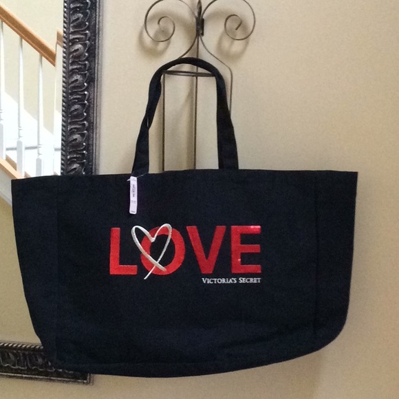 Victoria's Secret Handbags - NWT Victoria’s Secret Black X-Large LOVE Tote